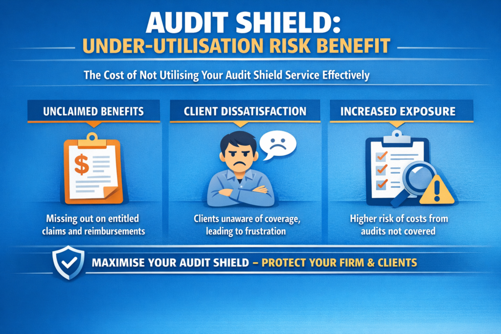 Audit Shield under-utilisation risk benefit